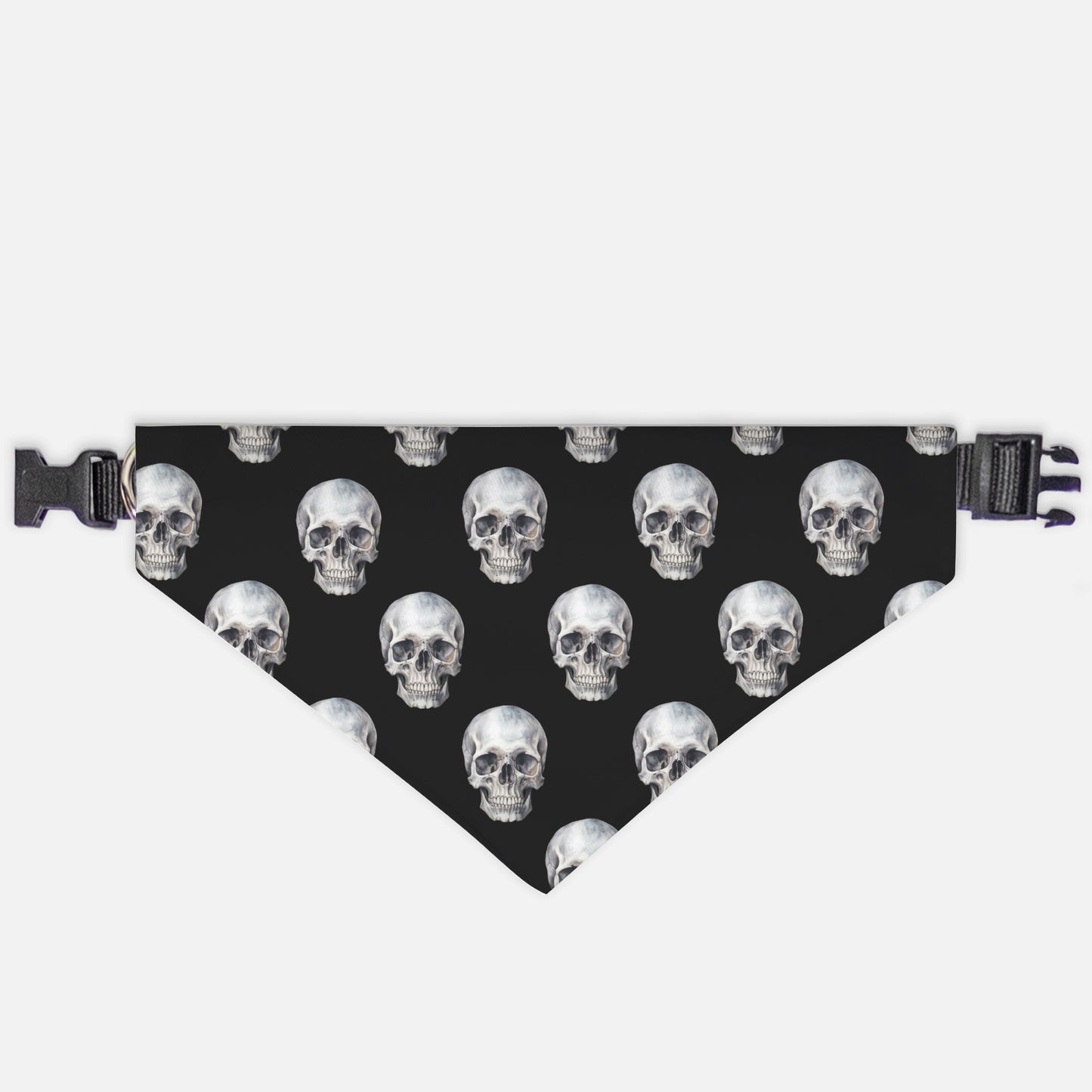 Skull Collar Pet Bandana Blk (LG & XL)