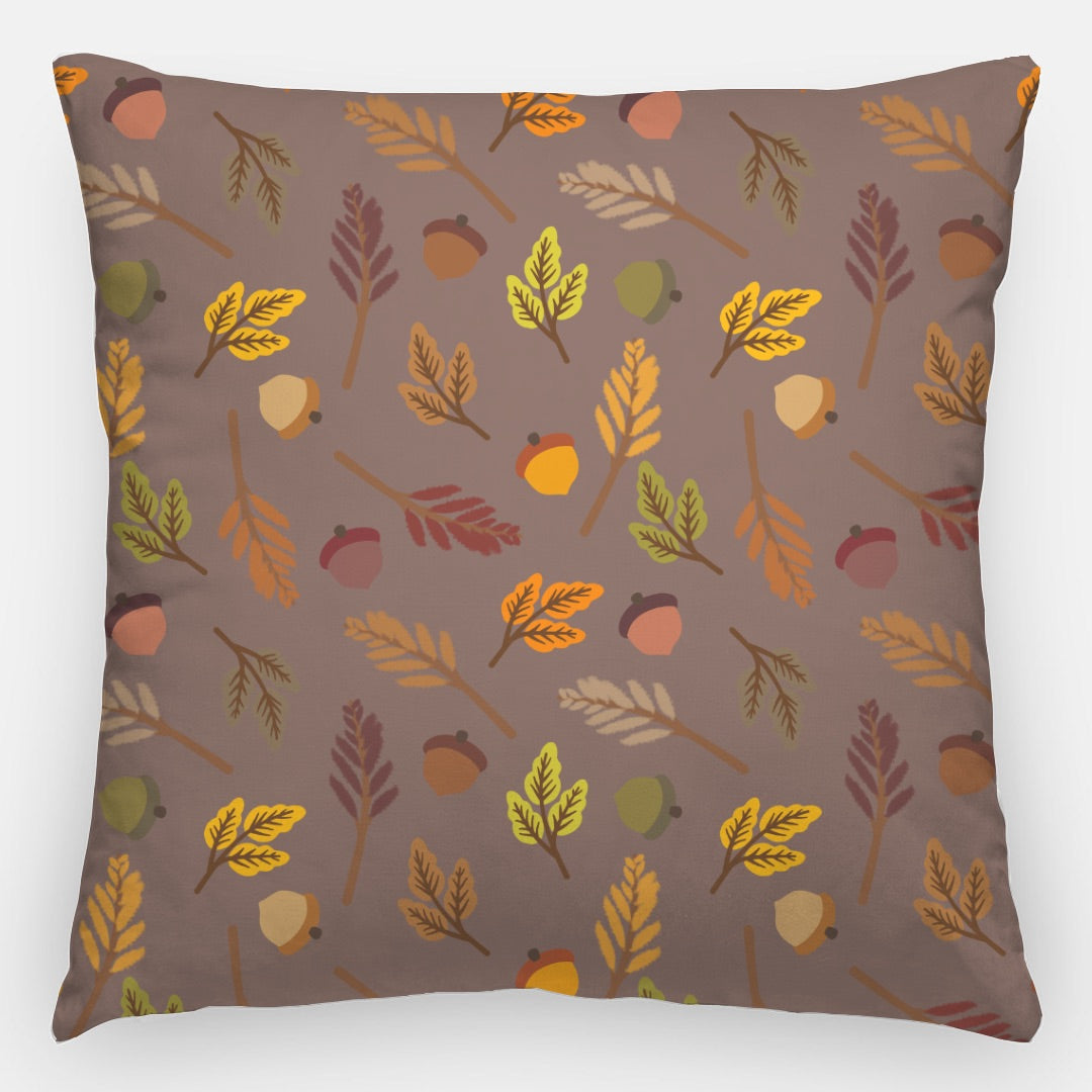 Brown Leaves Artisan Pillow Case 24 Inch