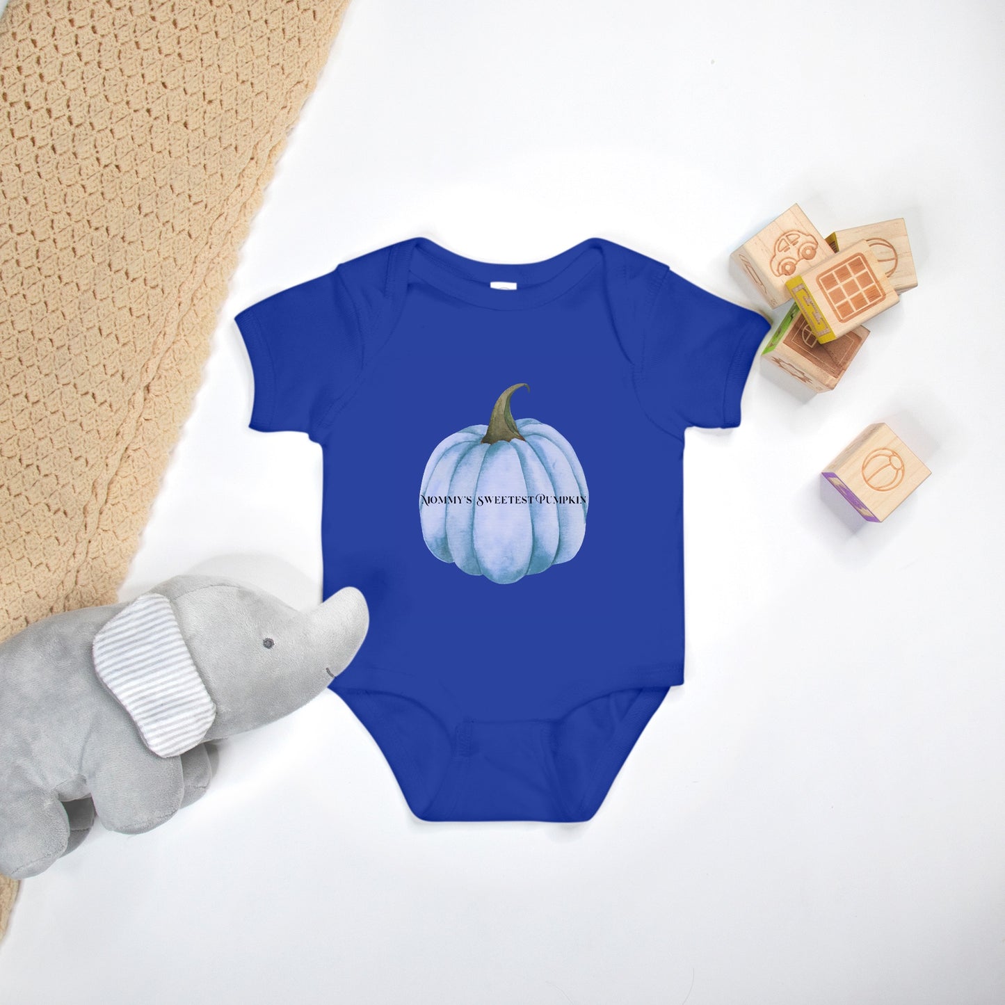 Mommy’s Pumpkin Blue Baby One Piece Rabbit Skins