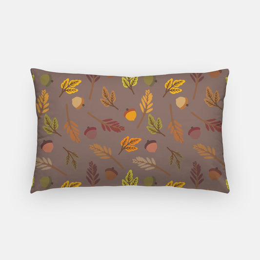 Brown Leaves Artisan Pillow Case Lumbar