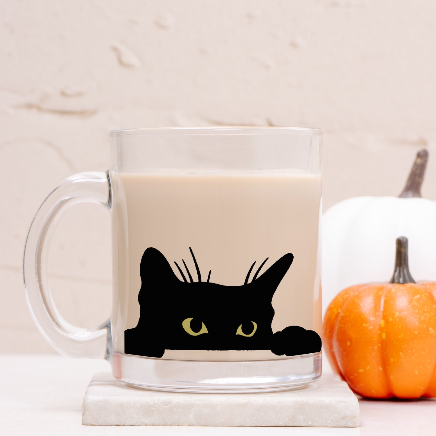 Black Cat Glass Mug