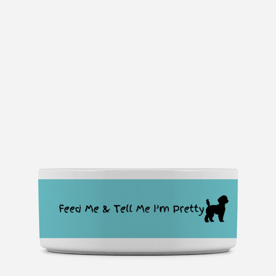 I’m Pretty Dog Pet Bowl Blue