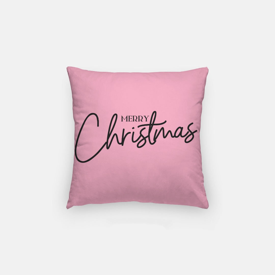 Pink Merry Christmas #1 Artisan Pillow Case 14 Inch