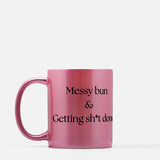 Pink Messy Bun Mug 11oz