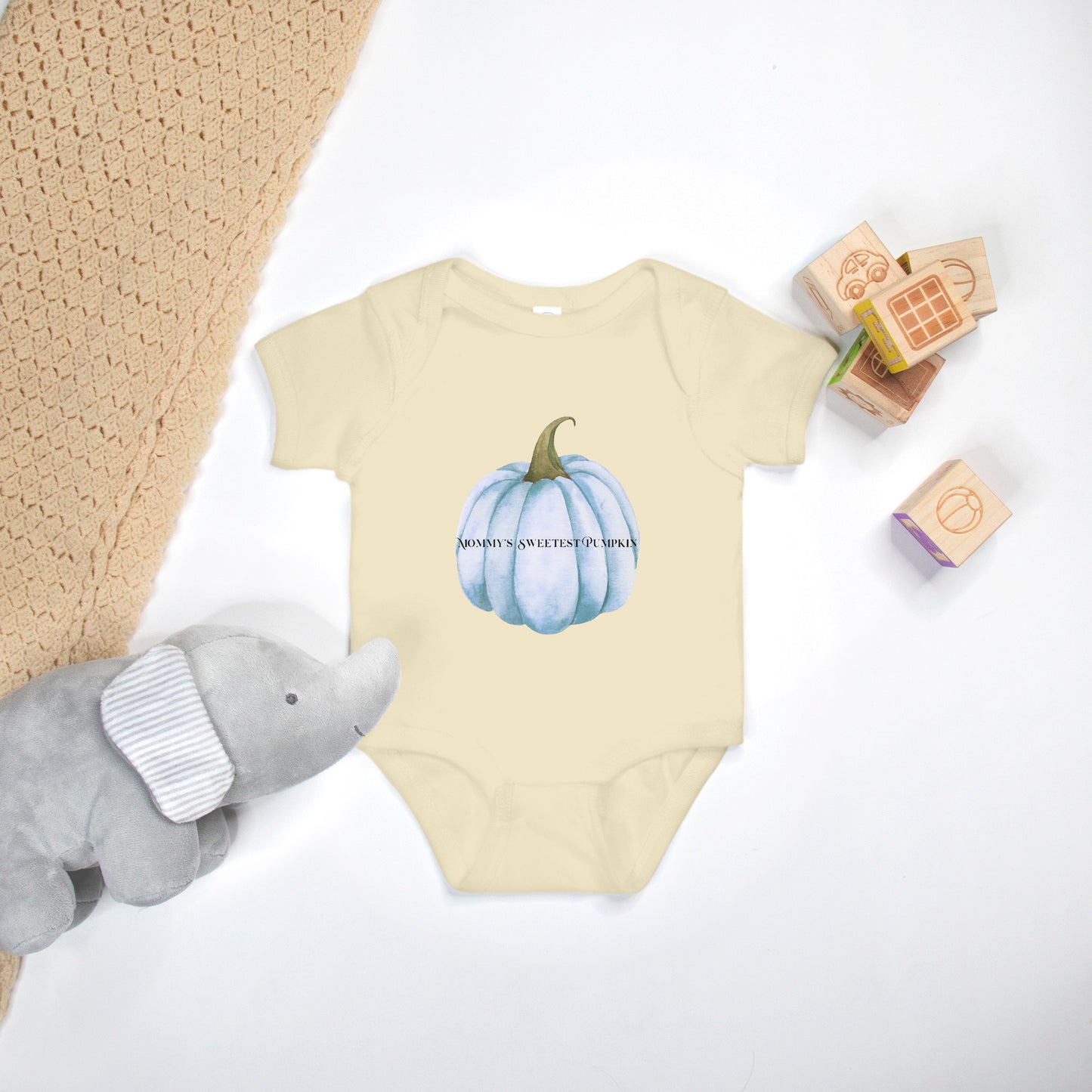 Mommy’s Pumpkin Blue Baby One Piece Rabbit Skins