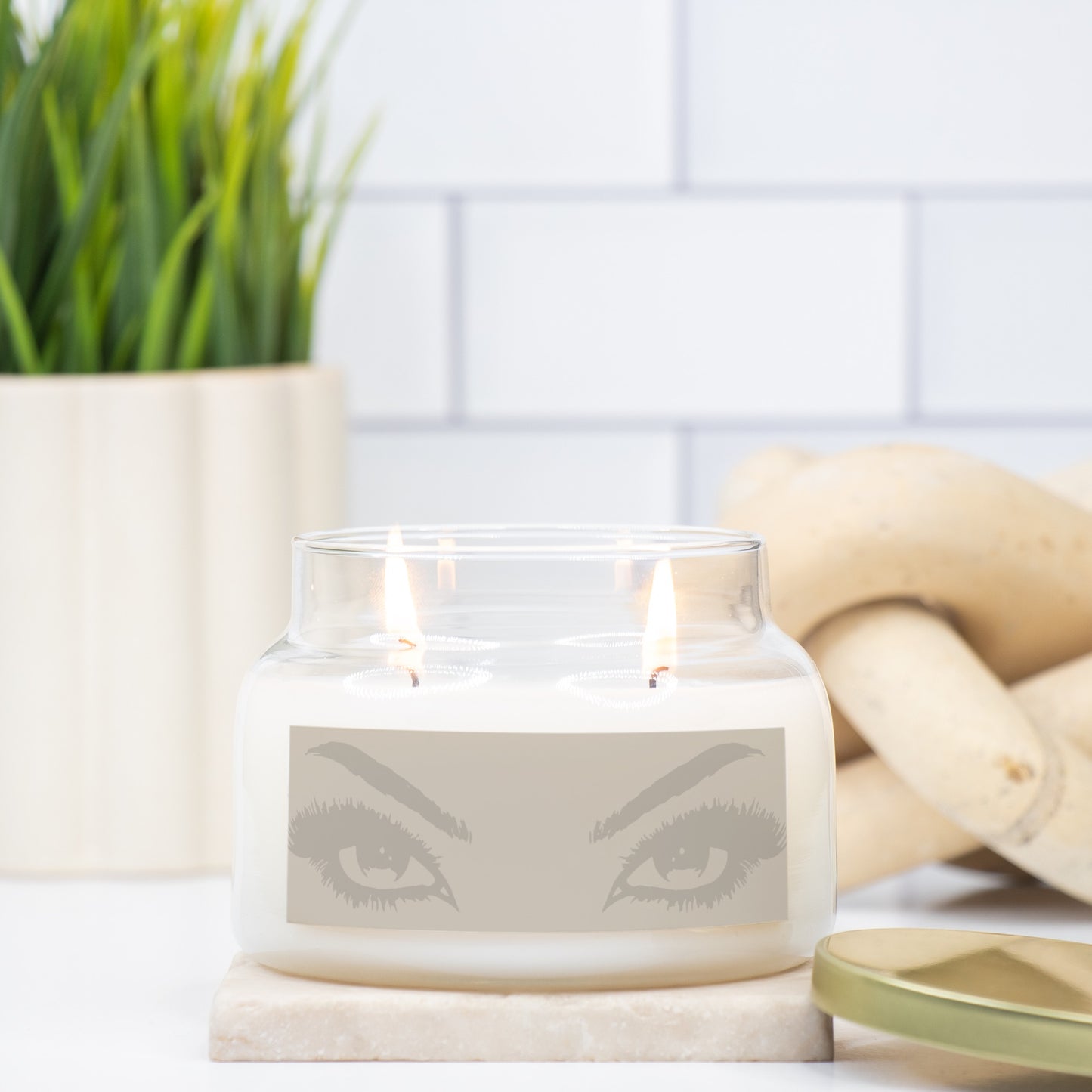 Evil Eyes Apothecary Jar Double Wick Candle