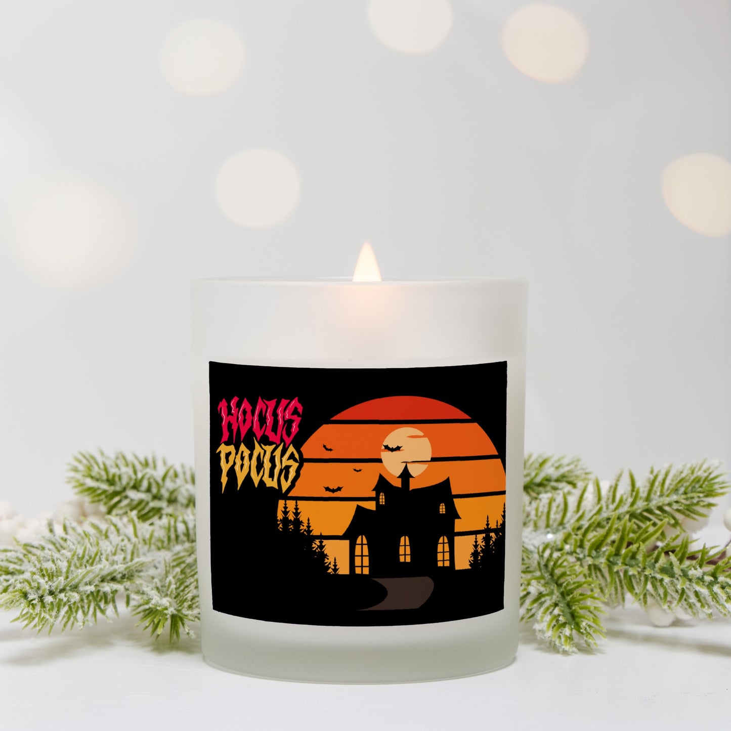 Hocus Pocus Frosted Glass Candle 11oz