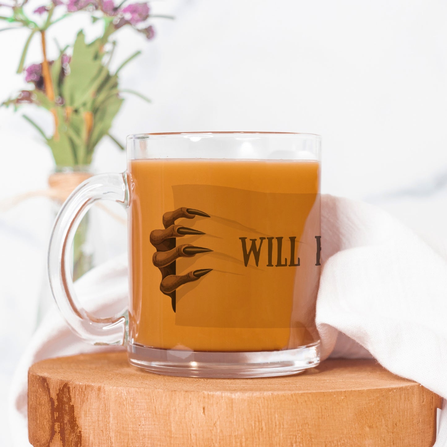 Will Kill Halloween Glass Mug