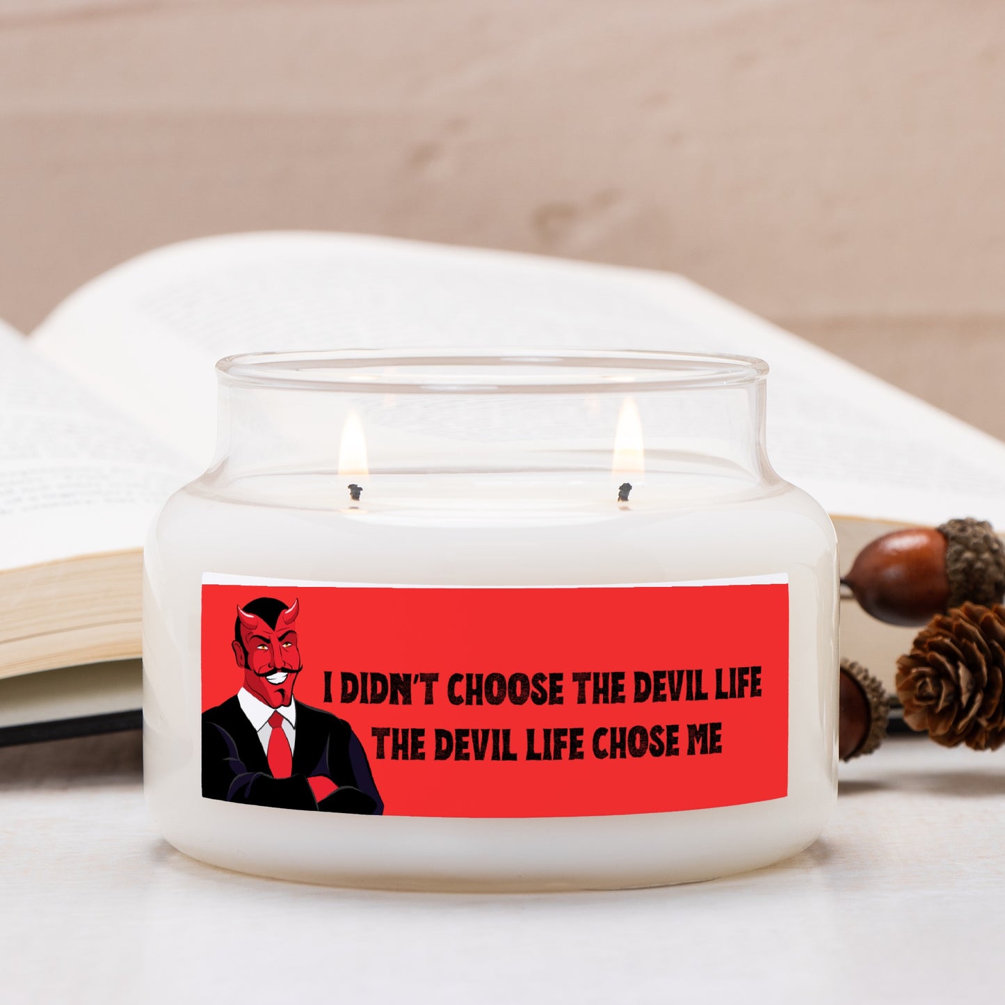 Devil Life Apothecary Jar Double Wick Candle