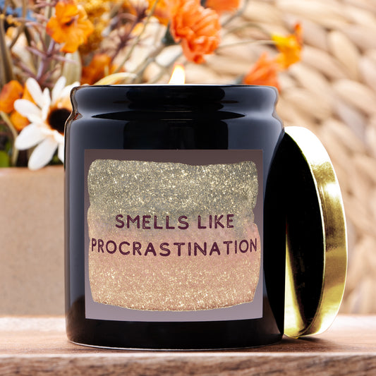 Procrastination Candle Ceramic 8oz (Black)