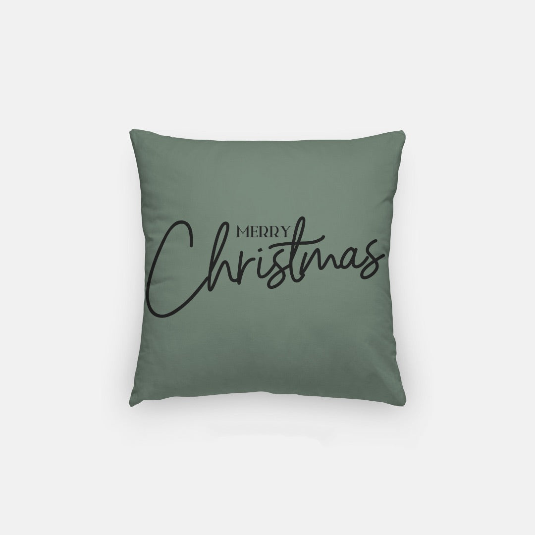 Green Merry Christmas #1 Artisan Pillow Case 14 Inch