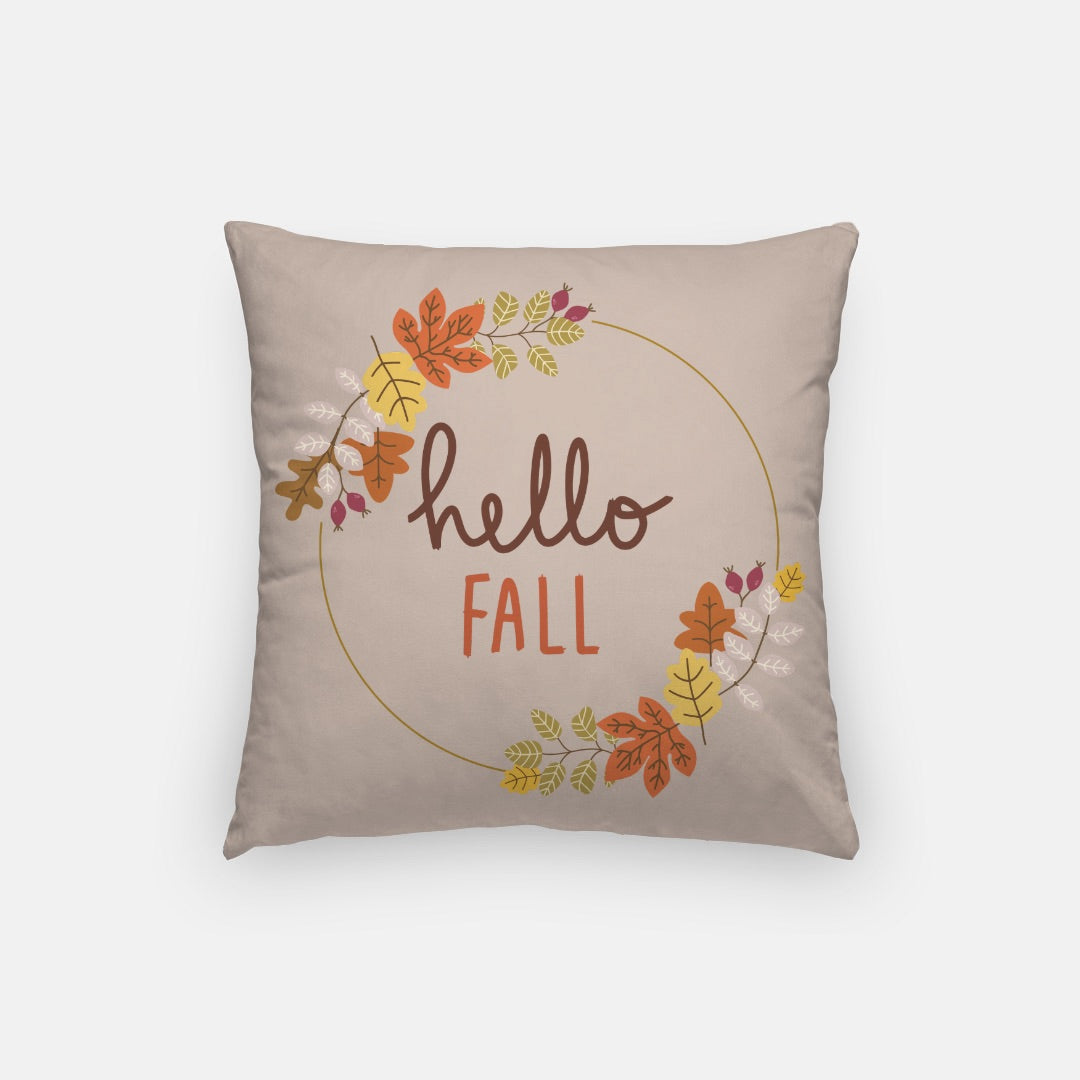 Fall Wreath Artisan Pillow Case 16 Inch