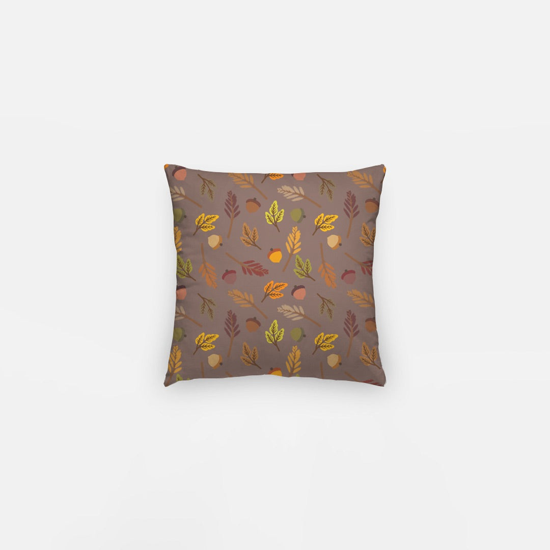 Brown Leaves Artisan Pillow Case 10 Inch