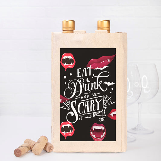 Be Scary Double Wine Tote Canvas