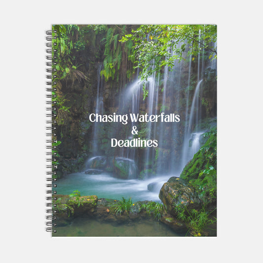 Chasing Waterfalls Planner Hardcover Spiral 8.5 x 11