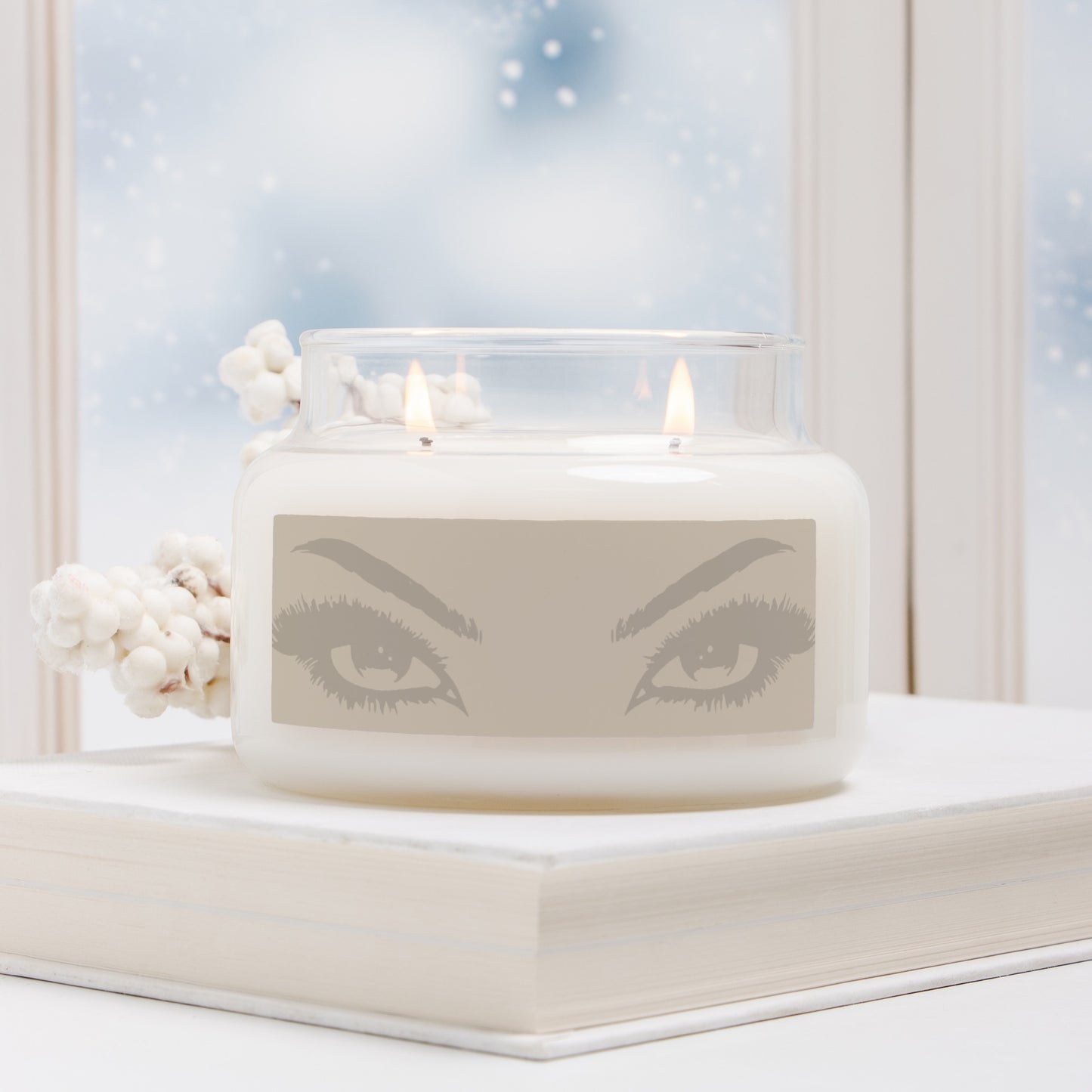 Evil Eyes Apothecary Jar Double Wick Candle