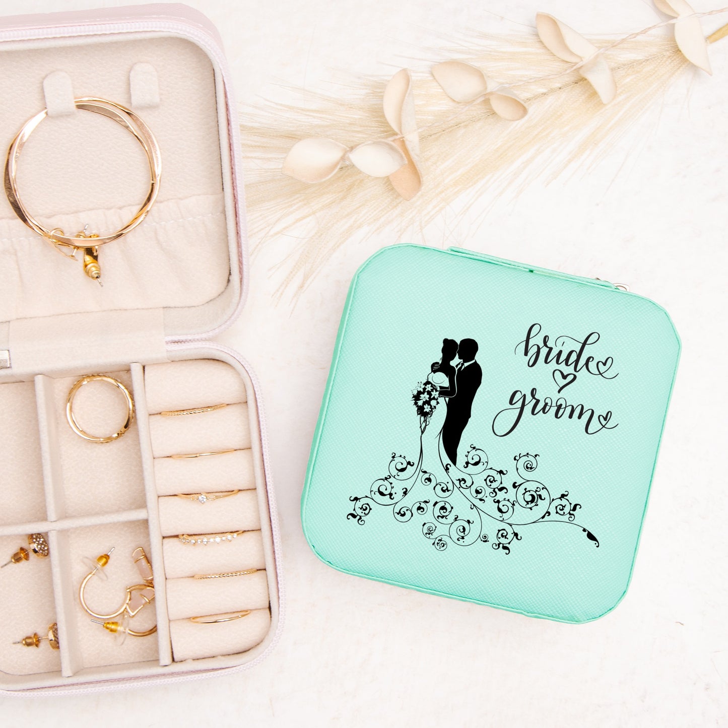 Bride & Groom Jewelry Travel Case