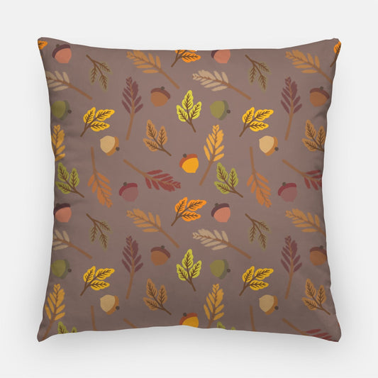 Brown Leaves Artisan Pillow Case 22 Inch