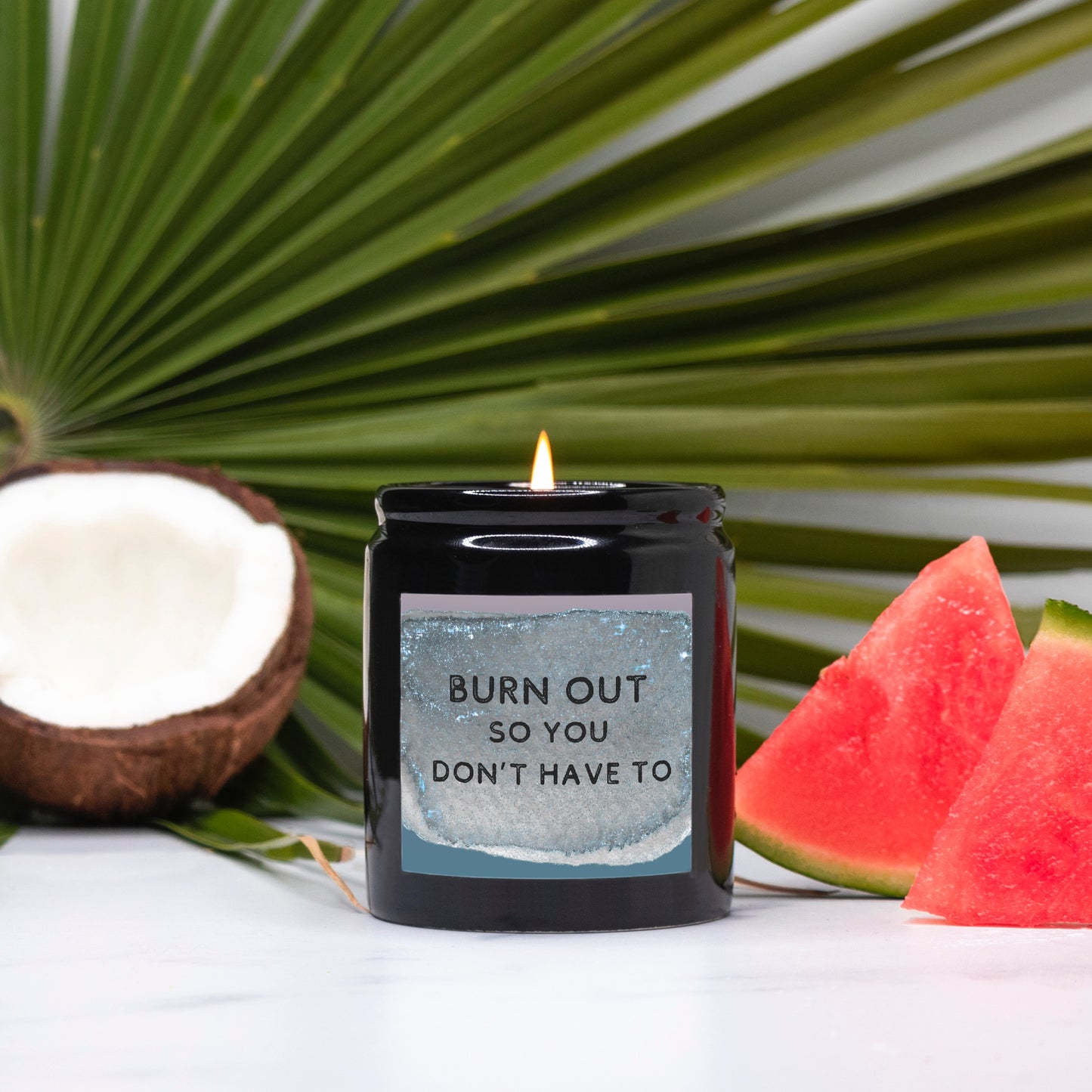 Burn Out Candle Ceramic 8oz (Black)