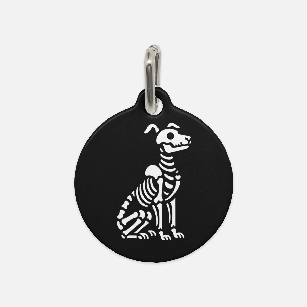 Skeleton Pup Pet Tag Blk