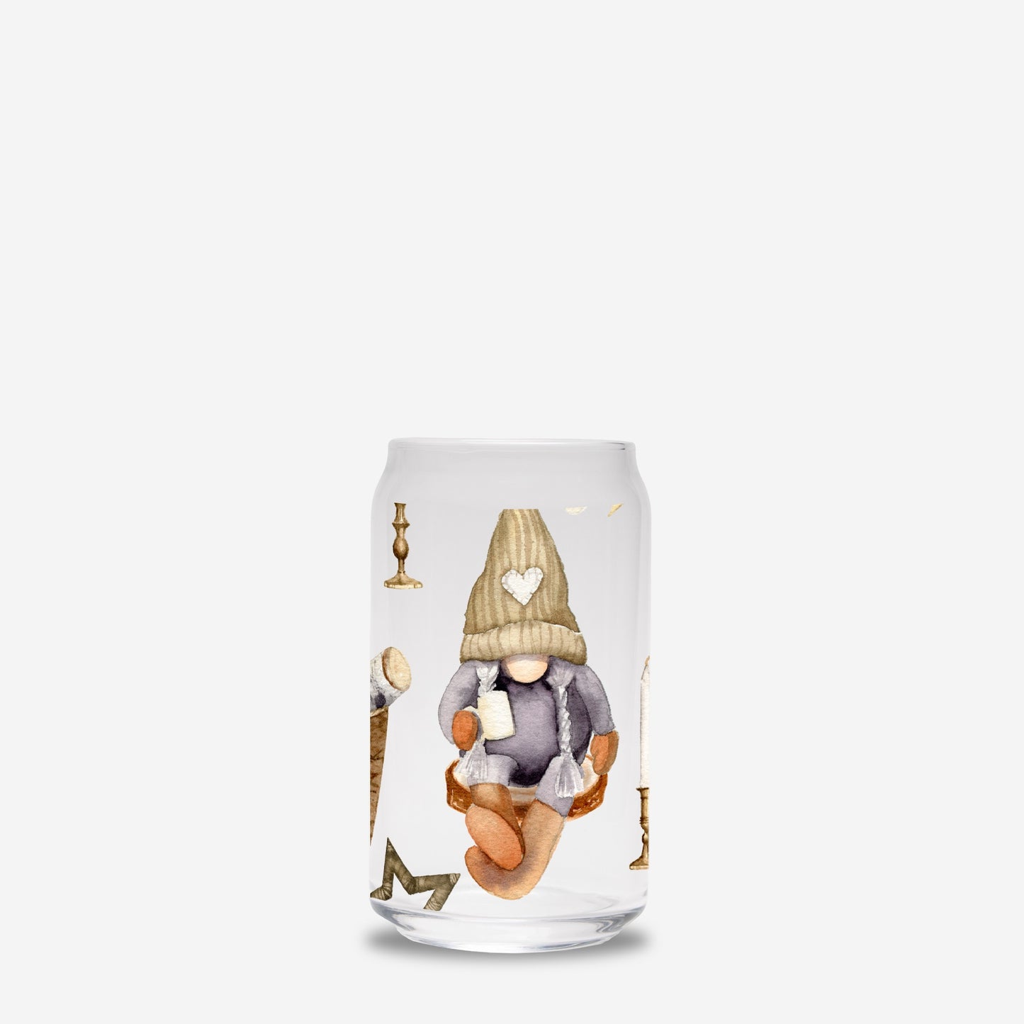 Cozy Gnome Glass Can 16oz