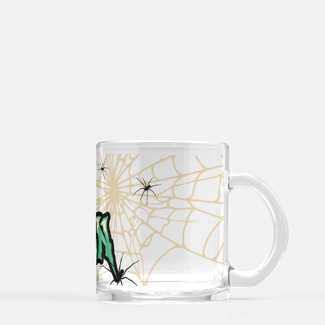 Spiders Halloween Glass Mug