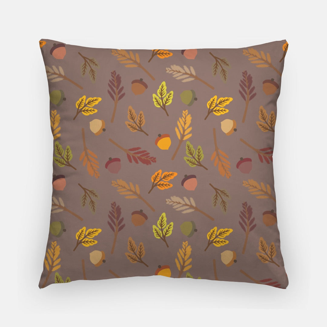 Brown Leaves Artisan Pillow Case 20 Inch