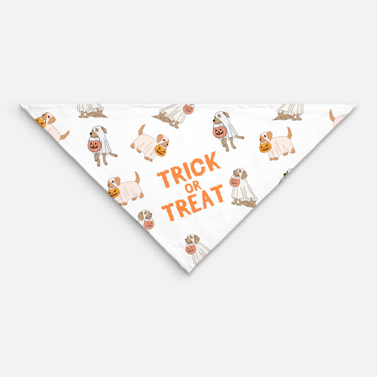 Trick or Treat Pet Bandana Wht