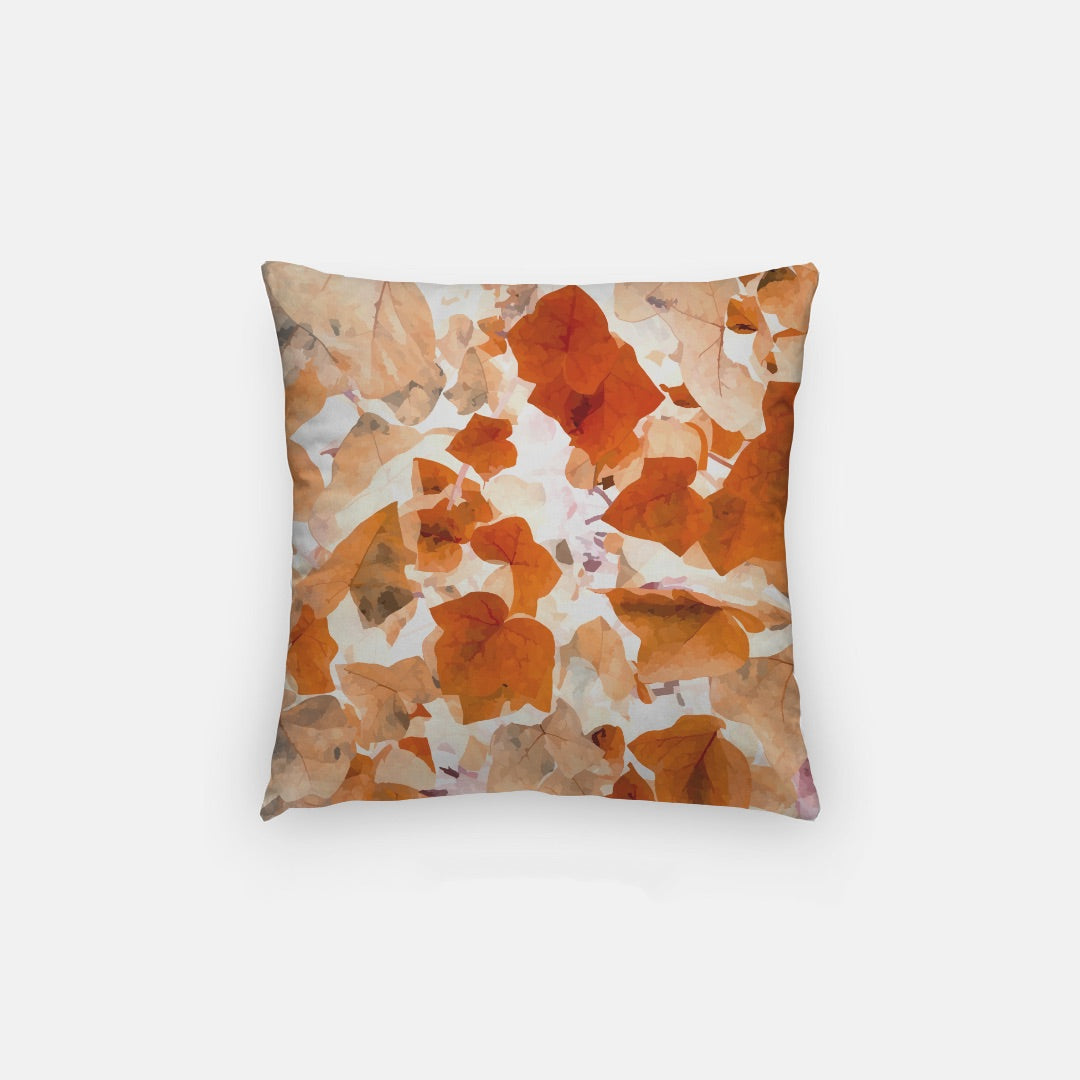 Orange Leaves Artisan Pillow Case 14 Inch