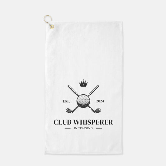 Club Whisperer White Golf Towel