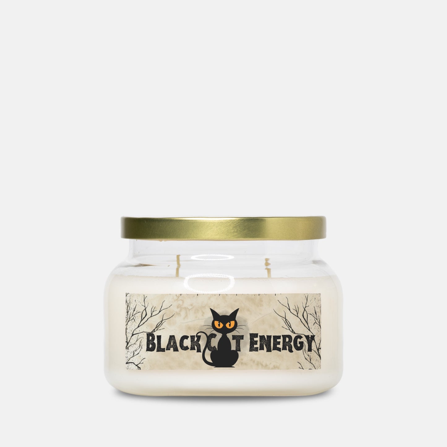 Black Cat Energy Apothecary Jar Double Wick Candle