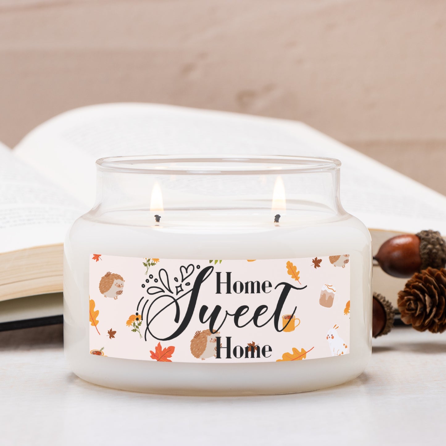 Home Sweet Home Candle Apothecary Jar Double Wick