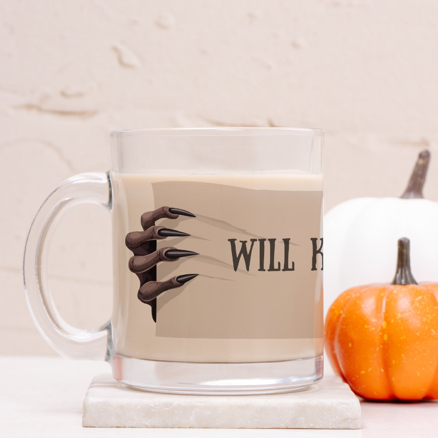 Will Kill Halloween Glass Mug