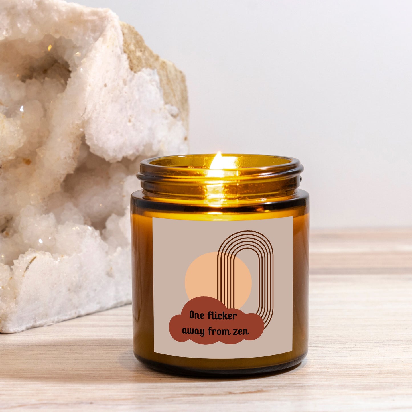 One Flicker Away Candle Amber Jar 4oz