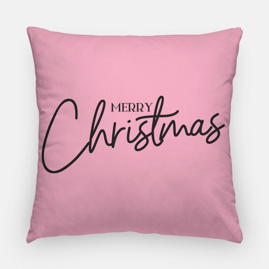 Pink Merry Christmas #1 Artisan Pillow Case 22 Inch