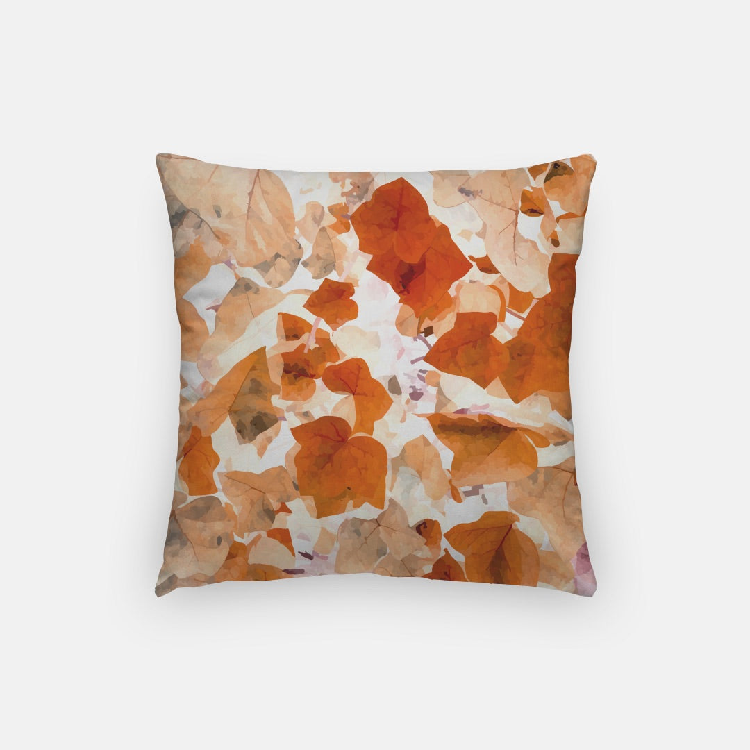 Orange Leaves Artisan Pillow Case 16 Inch