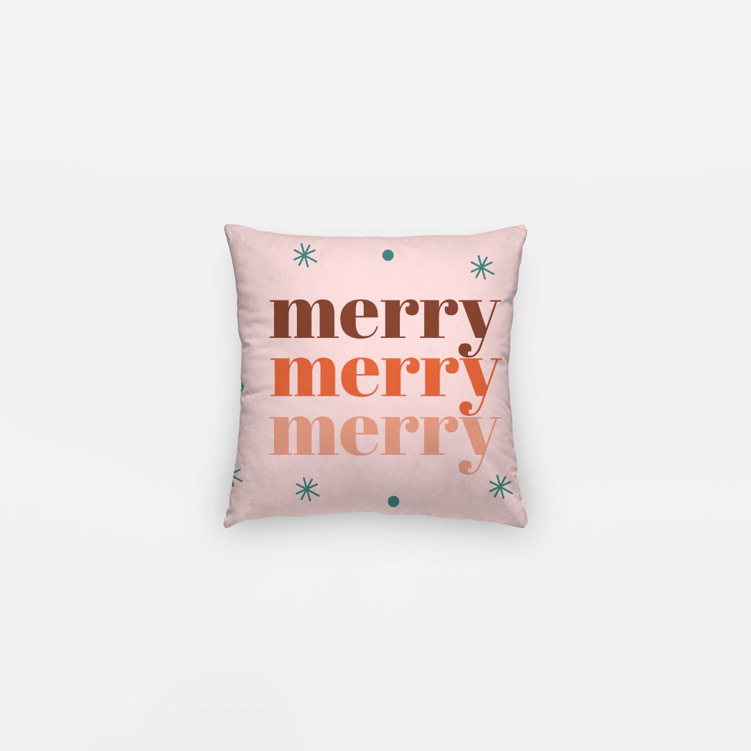 Pink Merry Christmas #4 Artisan Pillow Case 10 Inch