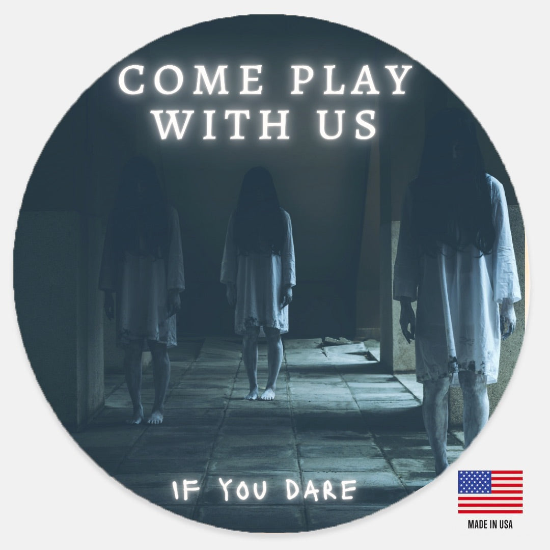 Play With Us Wood Sign 12" (Round)