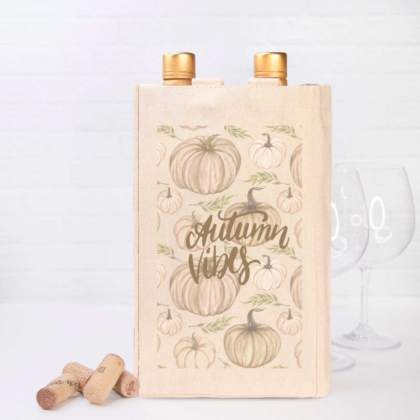 Autumn Double Wine Tote Canvas