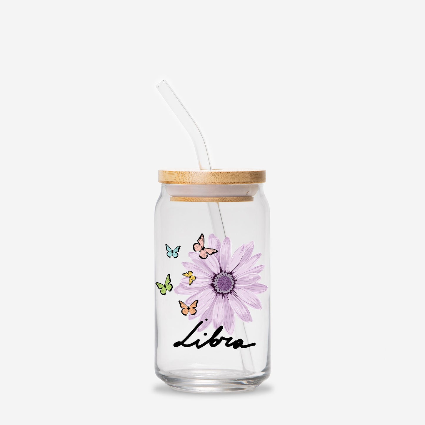 Libra Flower Purple Glass Can 16oz