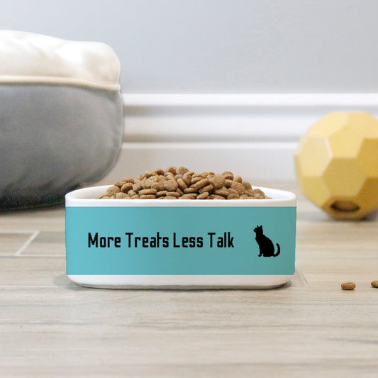 Less Talk Cat Pet Bowl Blue